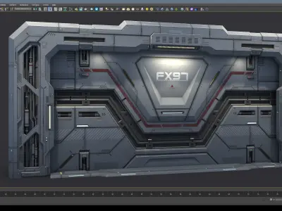Sci-Fi Door Kit Vol 01-Type D-PBR Low-poly 3D model