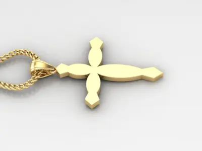 Light Gold 18K Cross Pendant 1CP056 3D print model