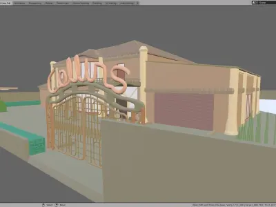 Small Villa with Pool 3D model