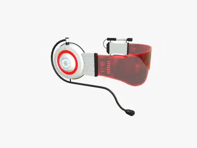 SciFi Glasses D03 Red - Character Design Fashion Low-poly 3D model