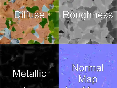 Artificial River with Self-Restoring Waterflow Model Low-poly 3D model