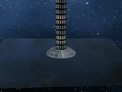 Cosmic Tower Base Low-poly 3D model
