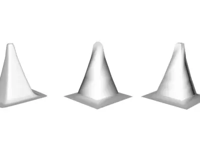 traffic cone unpainted Free low-poly 3D model