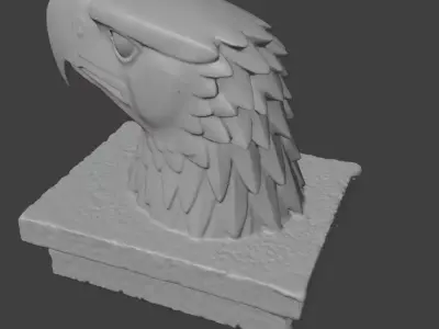 Berlin Tempelhof airport original eagle ww2 head 3D model