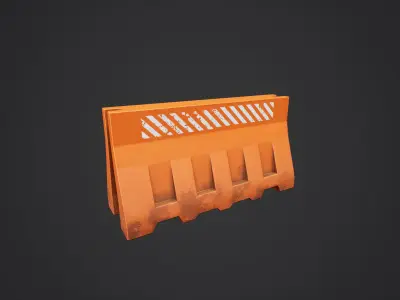 Stylized Traffic Barricade Low-poly 3D model