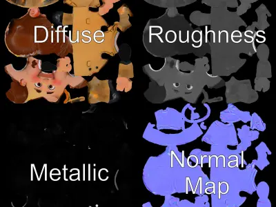 Detective Sam Animated D Character Model  Rigged and Animated Low-poly 3D model