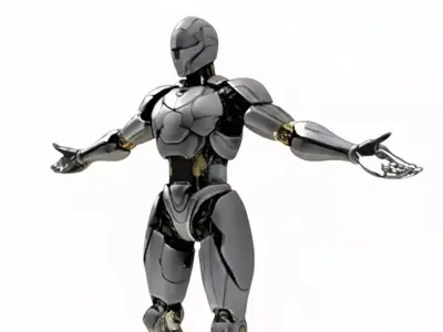 Sci-Fi Cyborg Robot Warrior Cinematic Android Character Low-poly 3D model