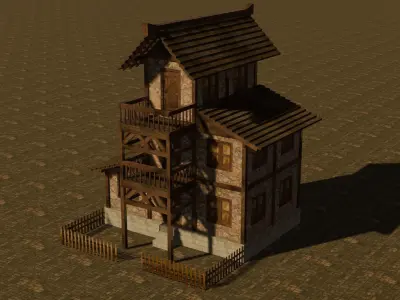 Medieval house eleven 11 Low-poly 3D model