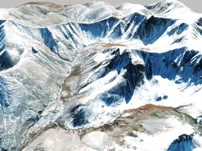 Mountain landscape Snow Table height 3178 meters Mongolia  3D model