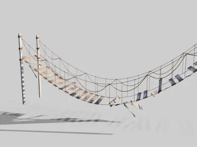 blender geometry nodes procedural rope bridge generator 3D model