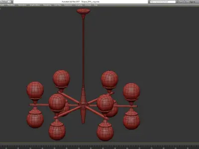 Ball Valley Arredoluce Chandelier low poly 3d model Low-poly 3D model