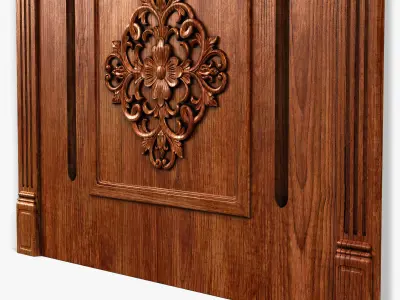 Door0053 ornate wooden door 3D model