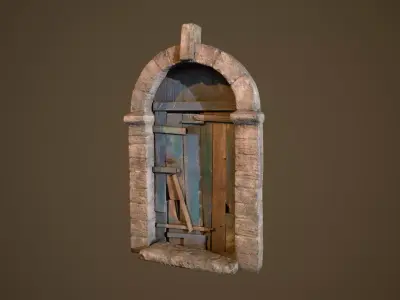 Old Door Low-poly 3D model