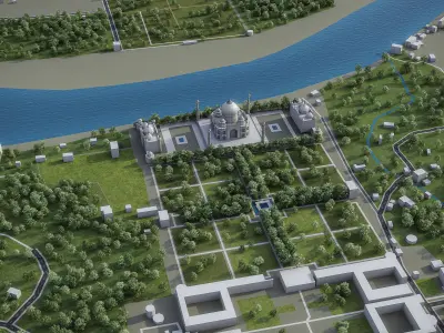 Agra - city Low-poly 3D model