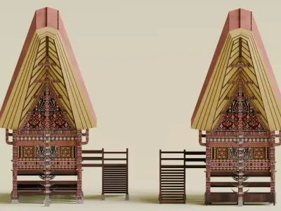 Traditional Houses - Rumah Tongkonan Low-poly 3D model