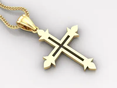 High Cross Pendant Light Gold 18K 4CP021 3D print model