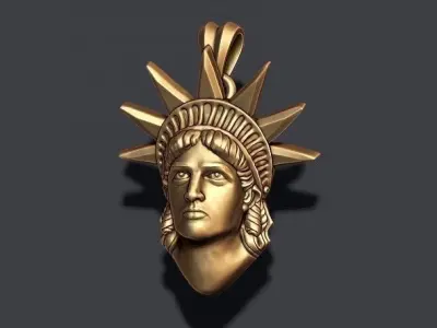 Liberty head pendant 3D print model