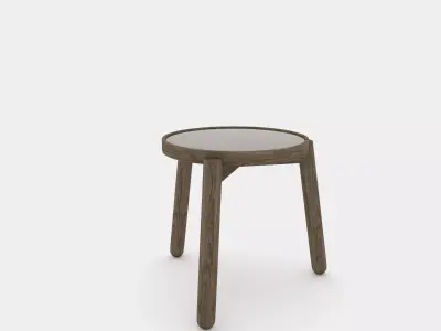 Solid wood side and coffee table 3D model