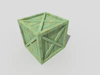 low poly wooden crate Low-poly 3D model