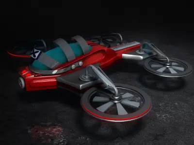 Sci Fi Drone 3D model 5