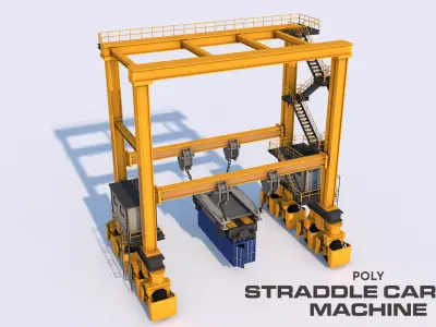 Straddle Carrier Machine Low-poly 3D model