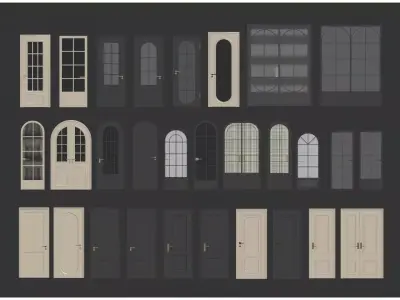 French vintage door 3D model