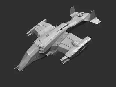 Space interplanetary cargo ship 3D print model