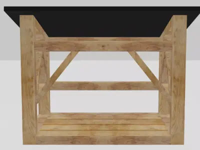 Firewood Storage Low Poly  Low-poly 3D model