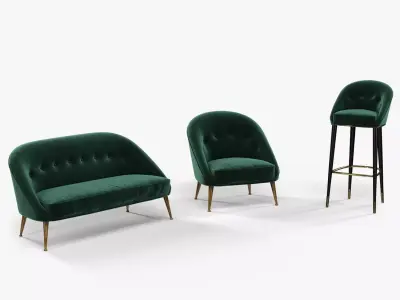Brabbu Malay armchair sofa and bar chair 3D model