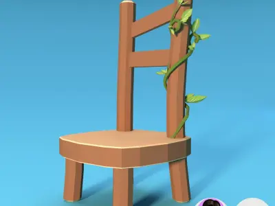 Fancy Chair 1 Low-poly 3D model