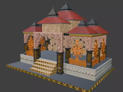 Ornate Indian Temple Pavilion Mandap Mandir 3D print model