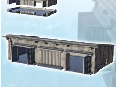 Barn with double doors 9 3D print model