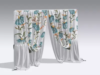 Curtain Low-poly 3D model