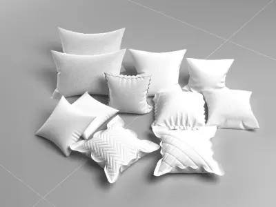 Cushions group of pillows 3D model