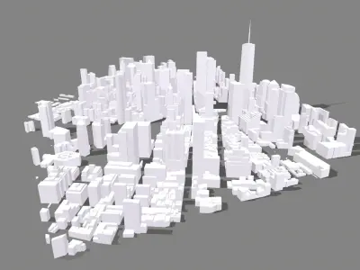 Cityscape New York USA Buildings 3D model