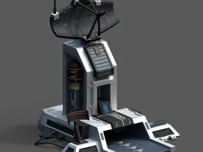 Scifi base building exterior skyscraper sci fi Low-poly 3D model