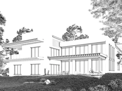 House Eli Exterior Scene low poly Low-poly 3D model