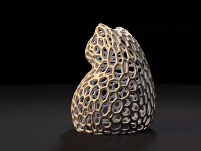 Cat Voronoi 3D print model