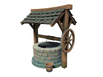 Well 3D model Low-poly 3D model