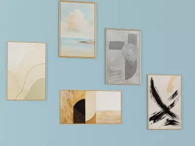 painting photo frame 3d model Low-poly 3D model