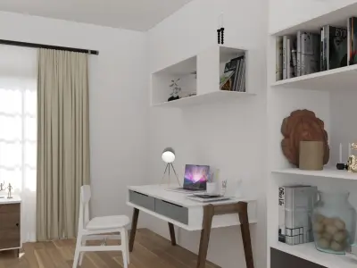 Modern Bedroom Scene 3D model