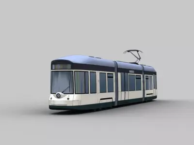 Linz Tram Austria Low-poly 3D model