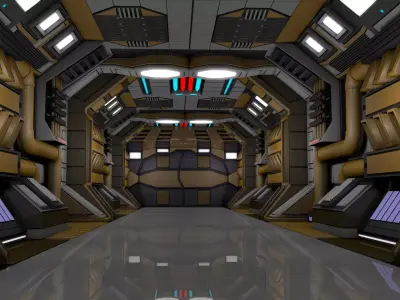 Sci Fi Corridor  3D model 40