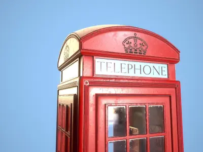 Telephone Box Low-poly 3D model