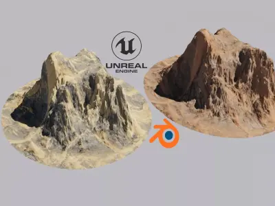 Desert rocks 4-8K Low-poly 3D model