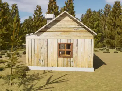 old small house Low-poly 3D model