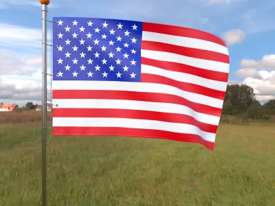 Flag USA animated loop 3D model