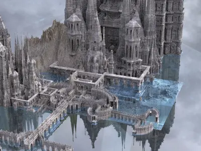 Lost city of Atlantis Ruins Kitbash 3D model