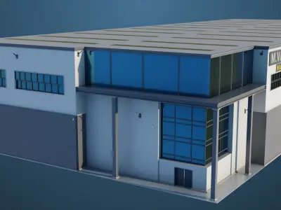 Logistic Cargo Warehouse Interior and Exterior All PBR Textures Low-poly 3D model