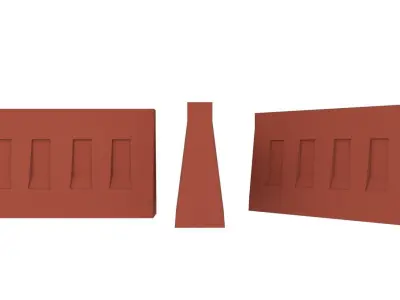low-poly plastic roadblock Free low-poly 3D model